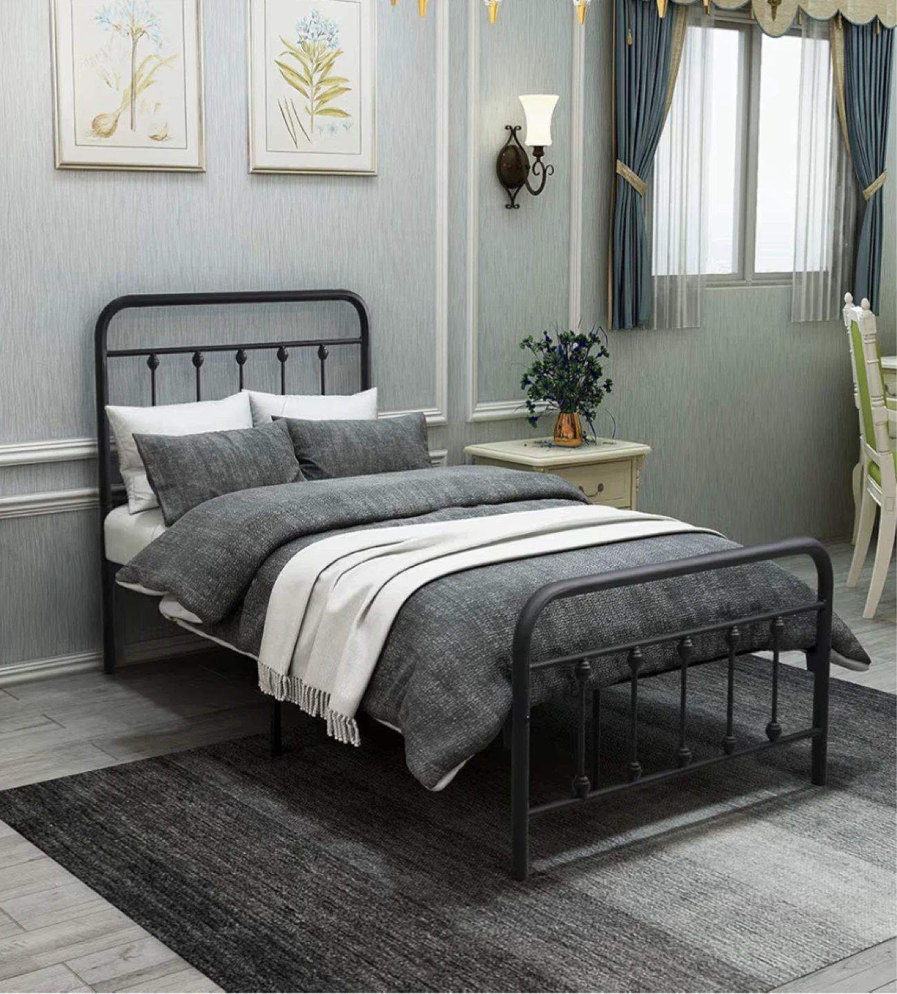 Black Metal Twin Bed Frame - photo 4