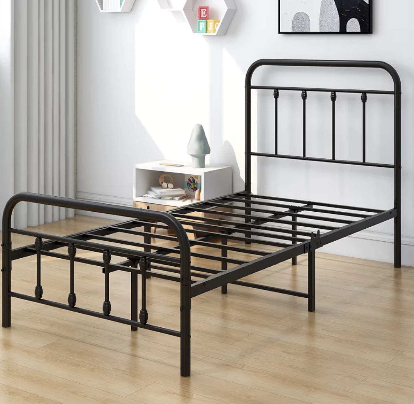 Black Metal Twin Bed Frame - photo 5