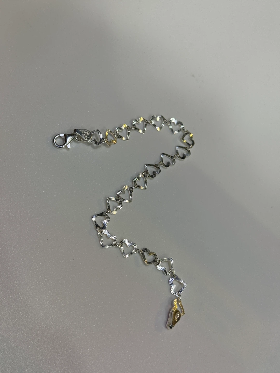 Silver Tone Heart Chain Bracelet - photo 2