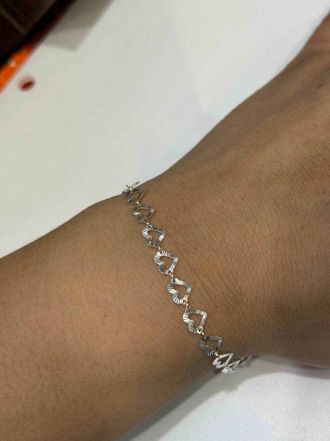 Silver Tone Heart Chain Bracelet - photo 3