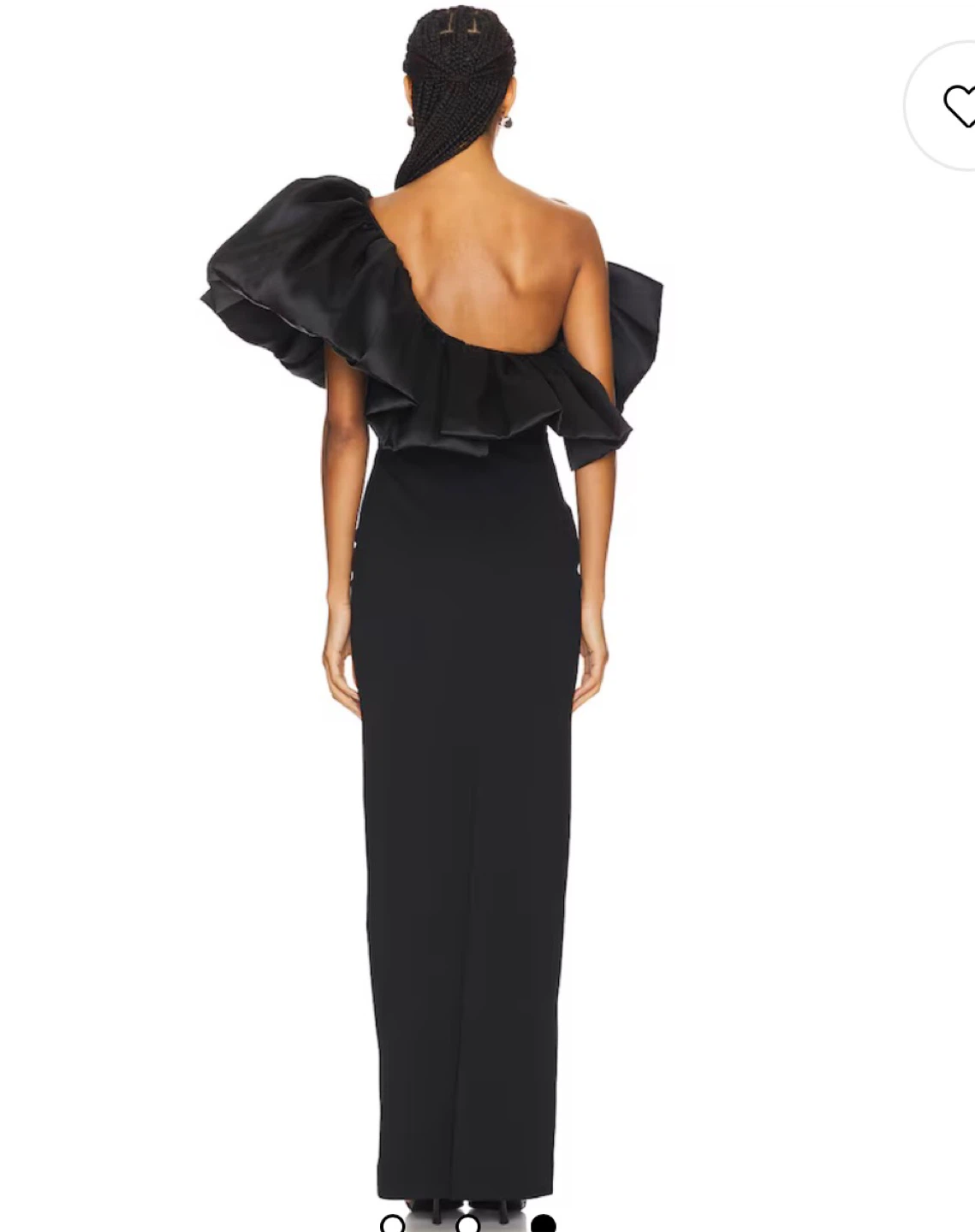 Black One-Shoulder Ruffle Gown - photo 2