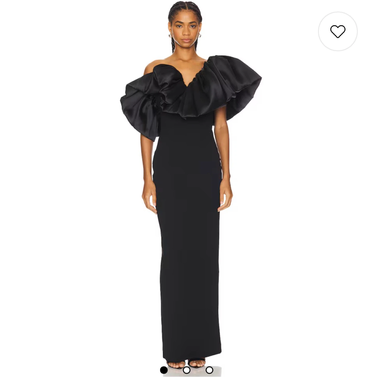 Black One-Shoulder Ruffle Gown