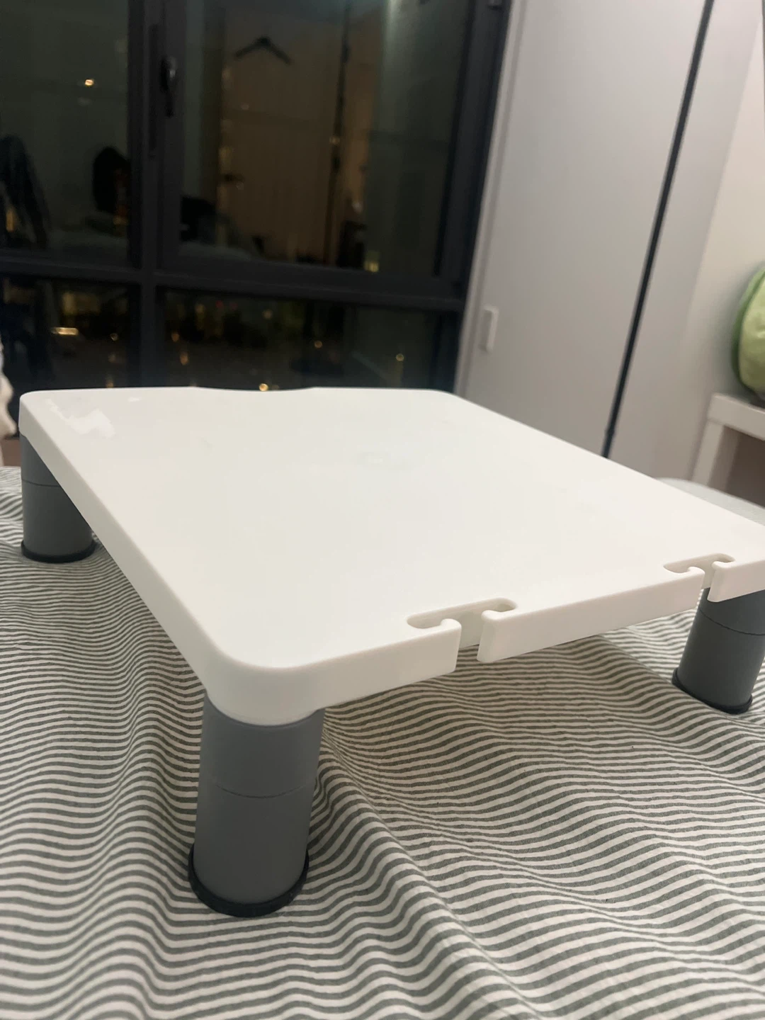 White Adjustable Monitor Stand Riser