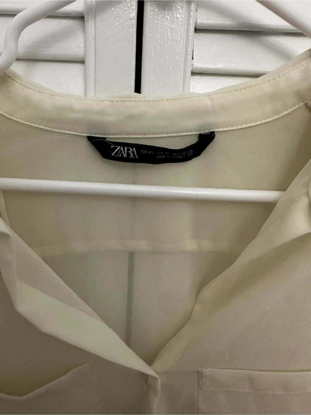 ZARA Sheer Button-Up Shirt Cream - photo 3