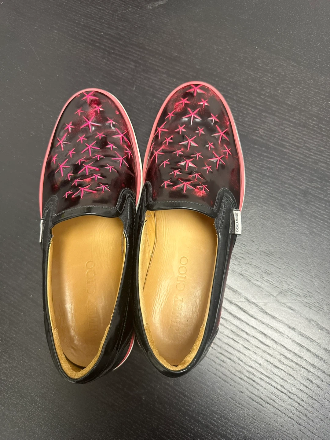 Jimmy Choo Black Pink Star Slip-On Sneakers - photo 2