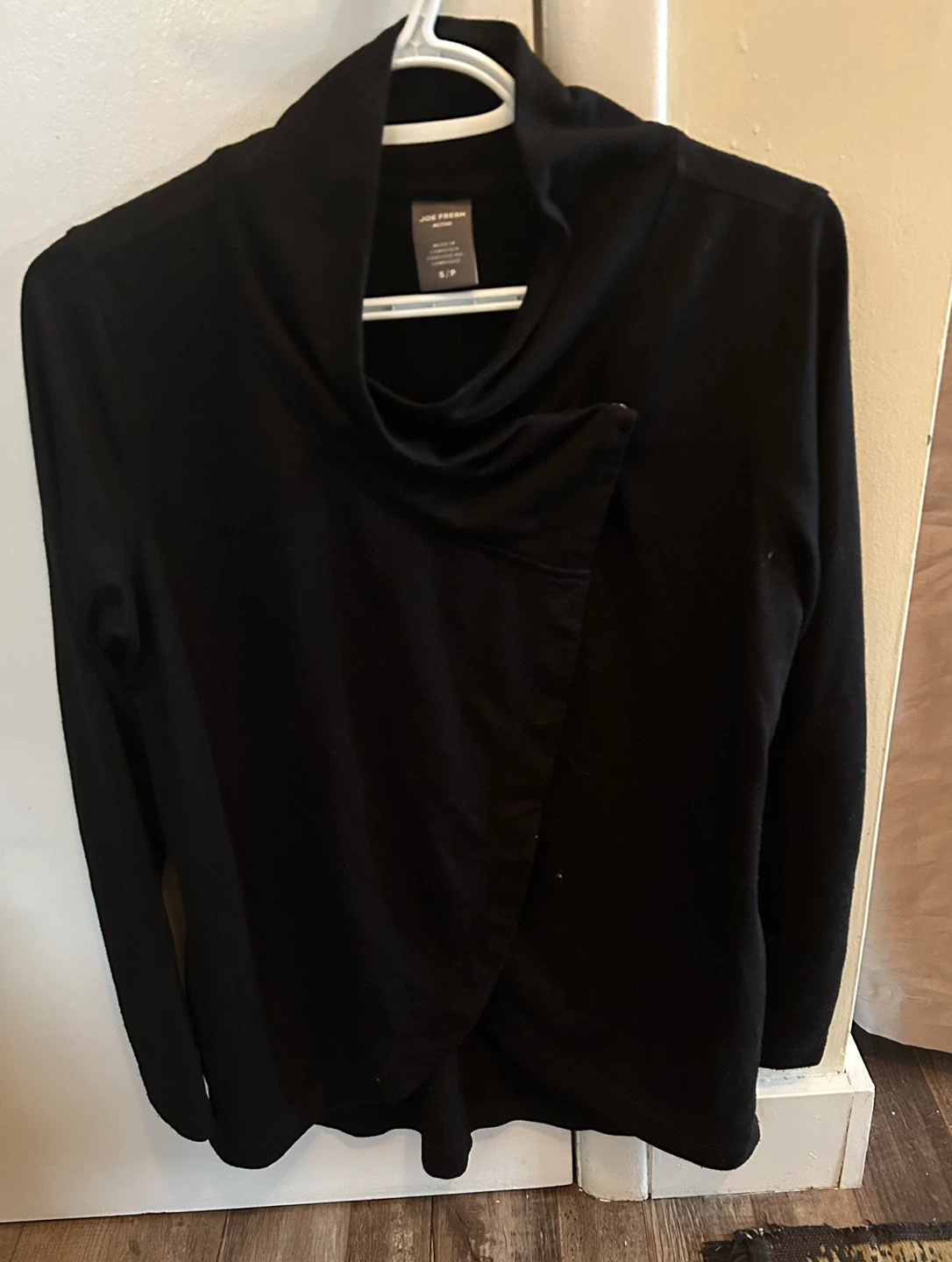 Joe Fresh Active Black Wrap Top