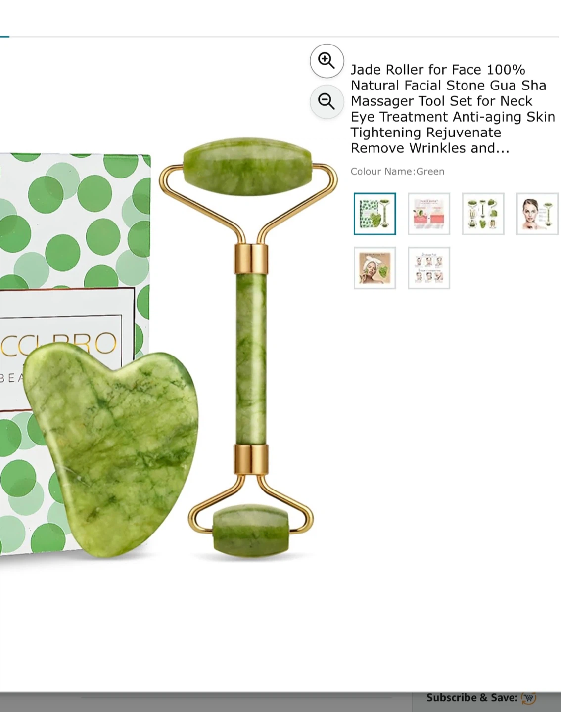 EMOCCI PRO Jade Roller and Gua Sha Set - Green - photo 4