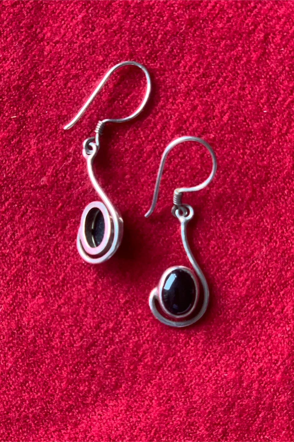 Silver Dangle Earrings with Black Onyx - photo 2