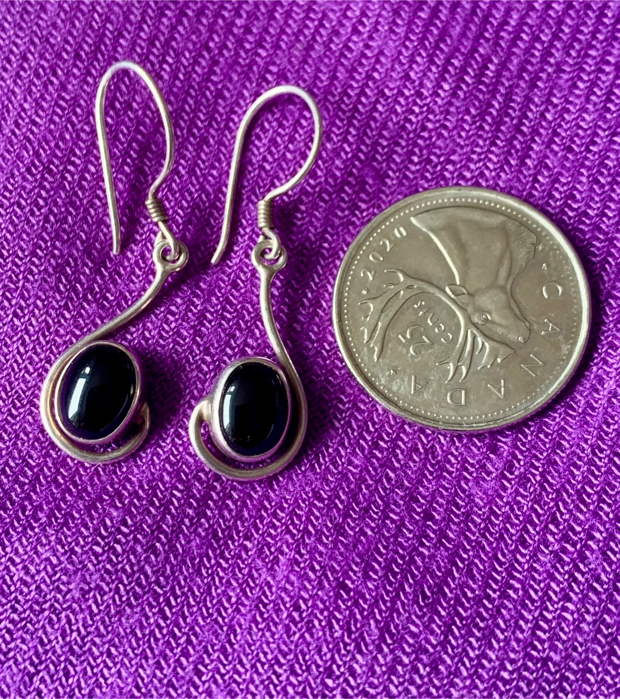 Silver Dangle Earrings with Black Onyx - photo 3