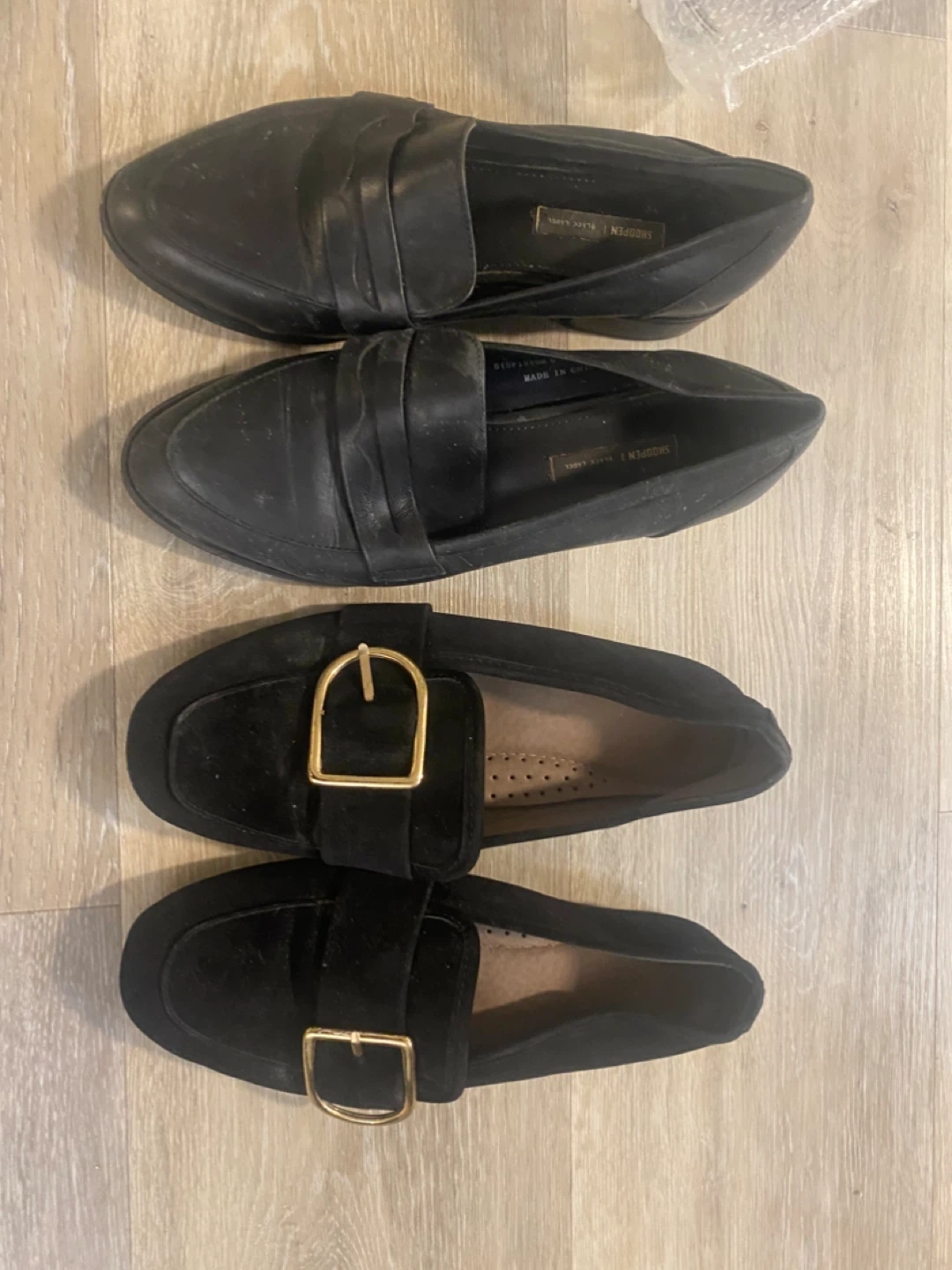 Loafers - Black Leather and Suede