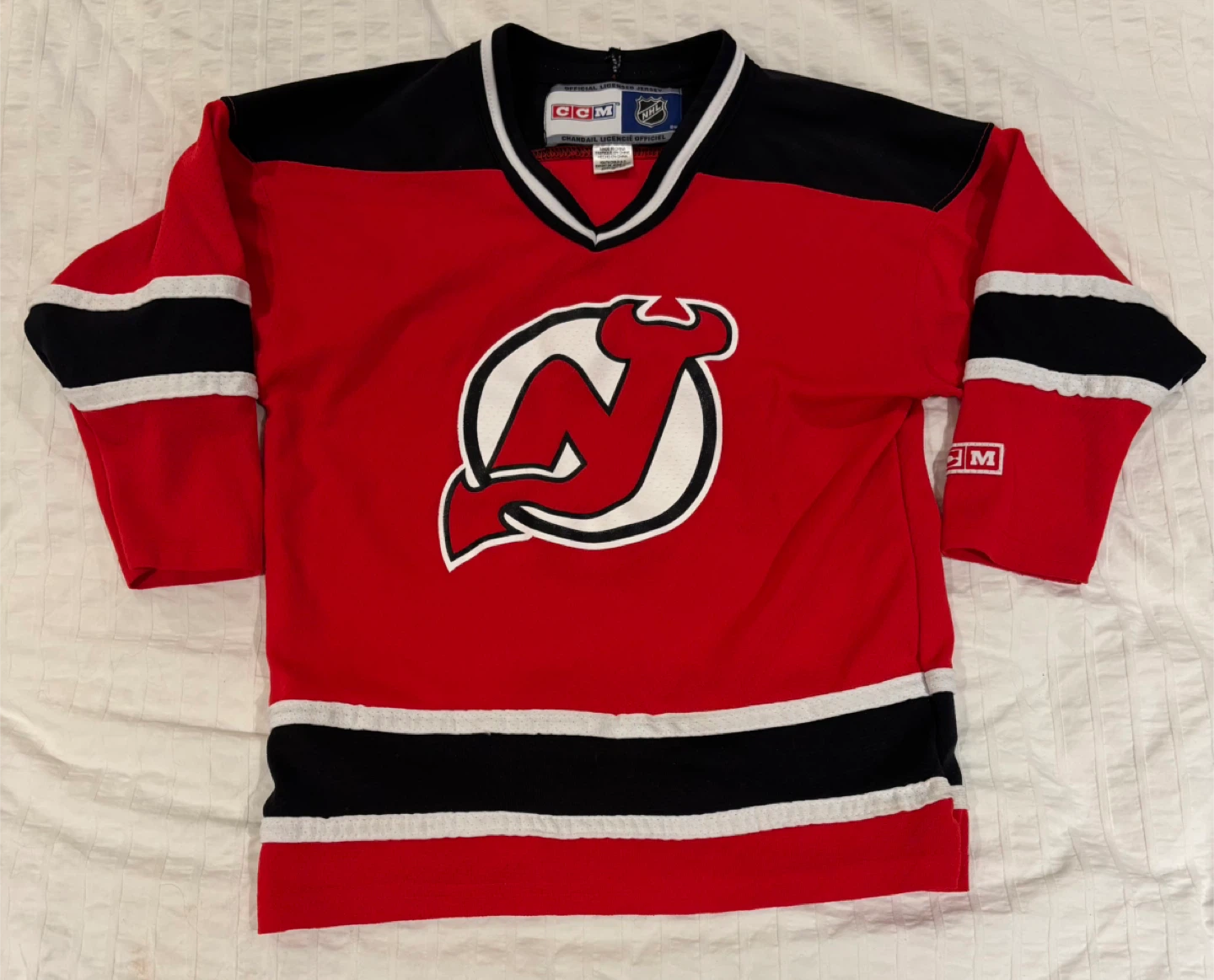 Kids CCM NHL New Jersey Devils Jersey Size 4-7 Years - Hockey