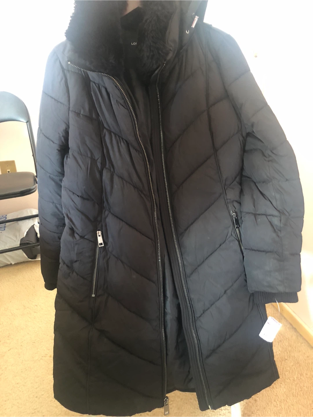 London Fog Puffer Coat with Fur Trim - Size S - photo 3