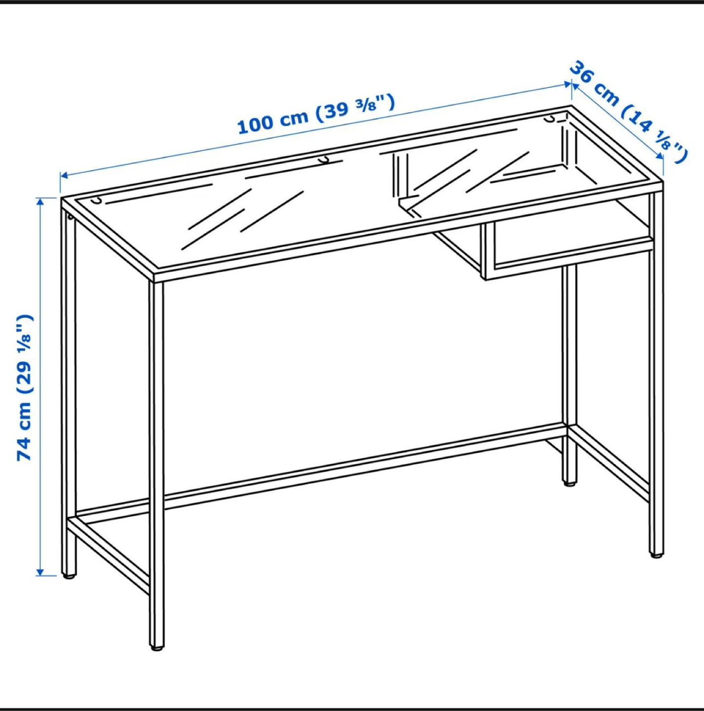 IKEA Glass top desk with metal frame-Can be easily disassembled - photo 3