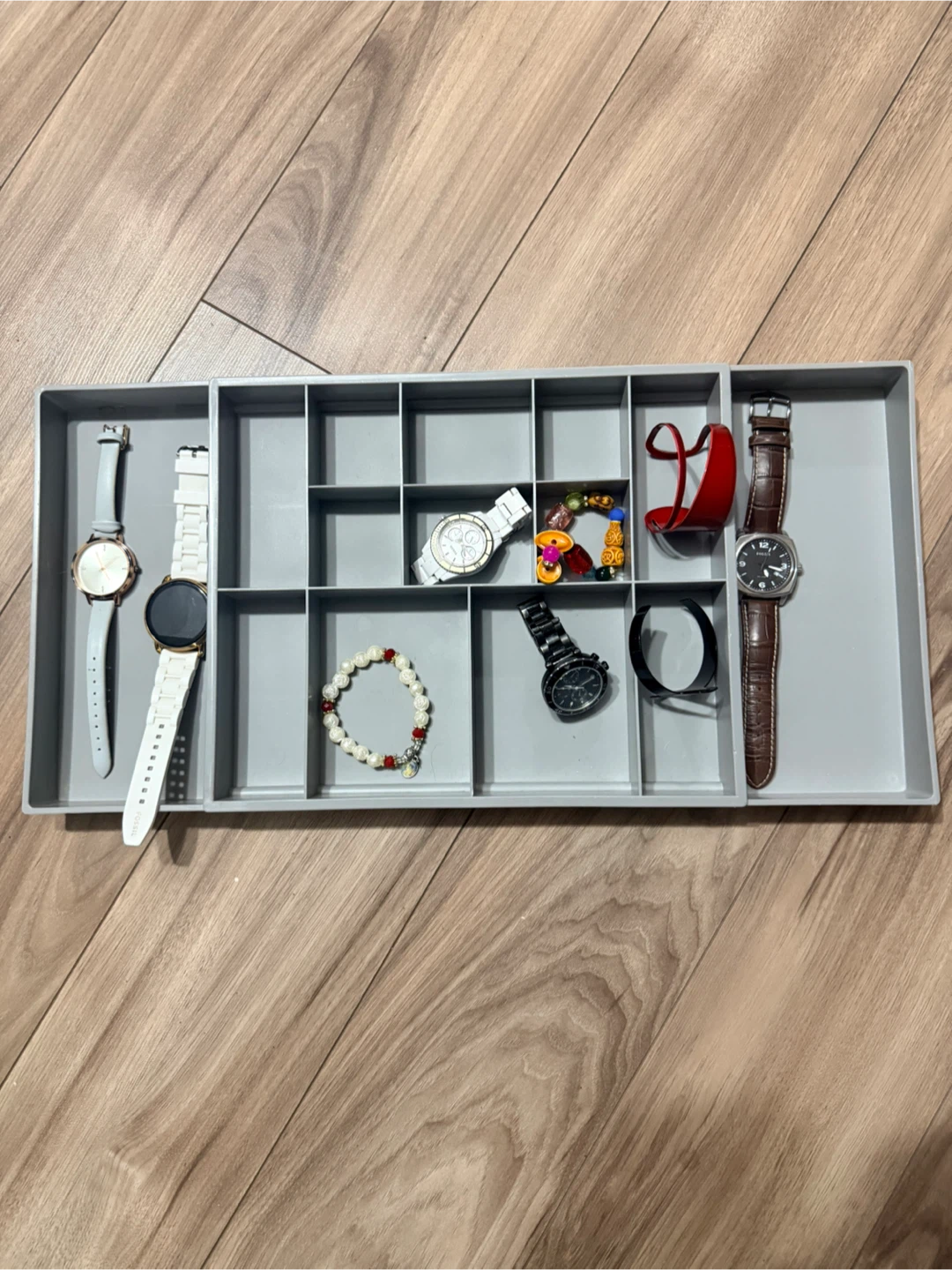 Grey 12-Compartment Jewelry Organizer Tray - photo 3