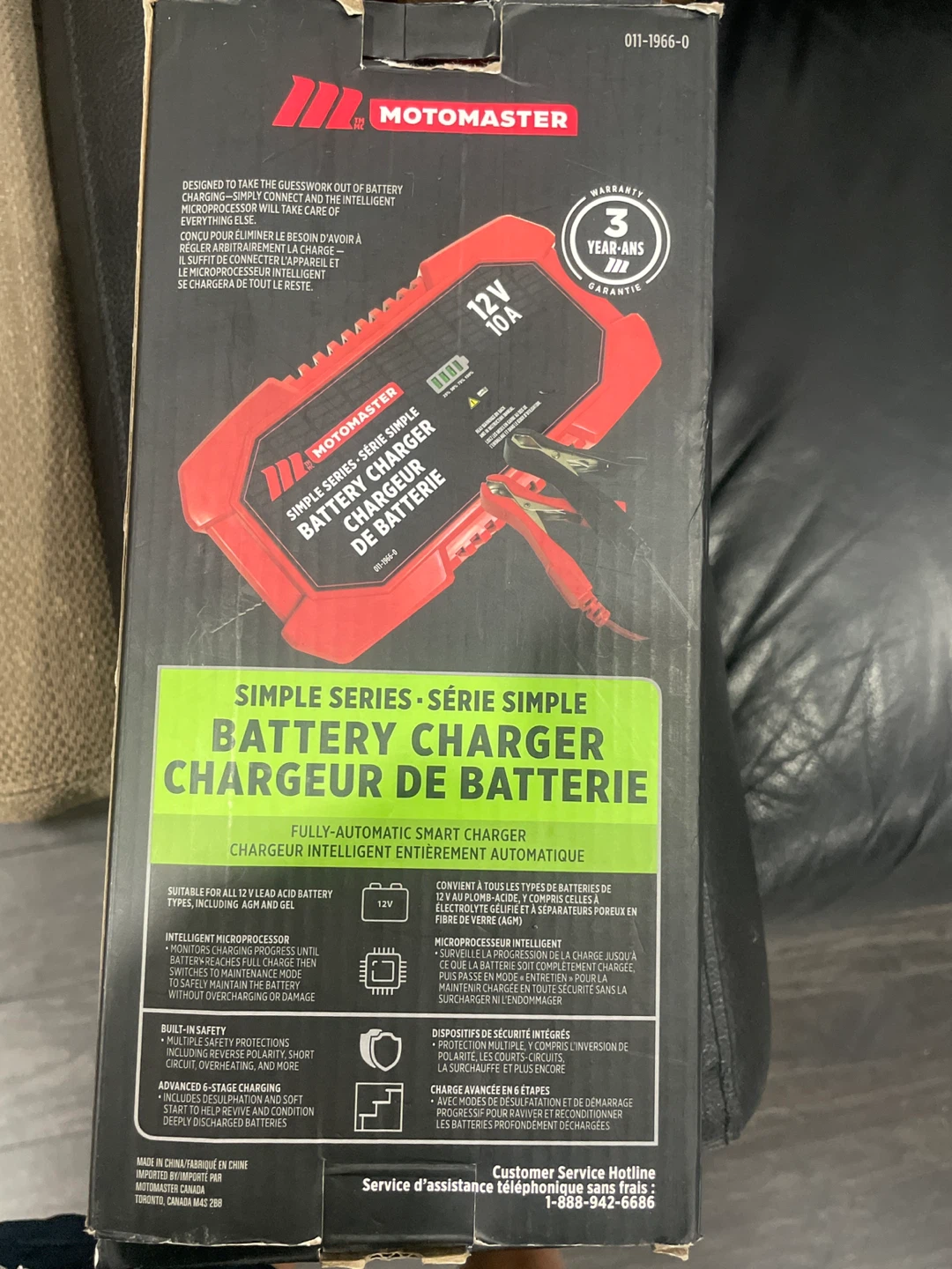 Motomaster 12V 10A Simple Series Smart Battery Charger - photo 3