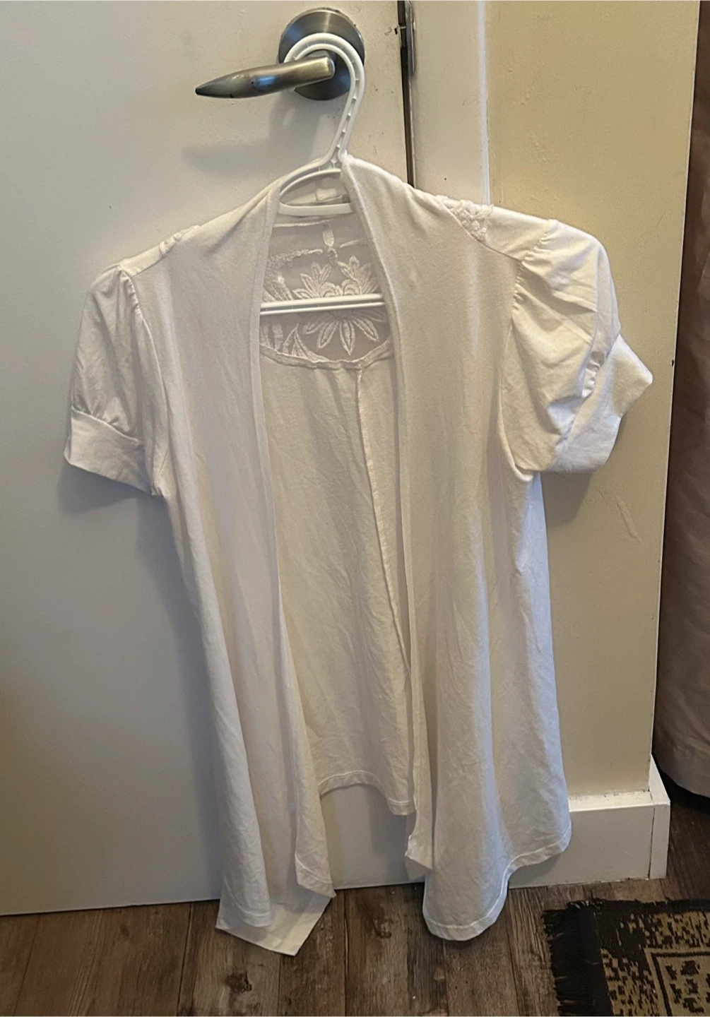 White Lace Back Cardigan