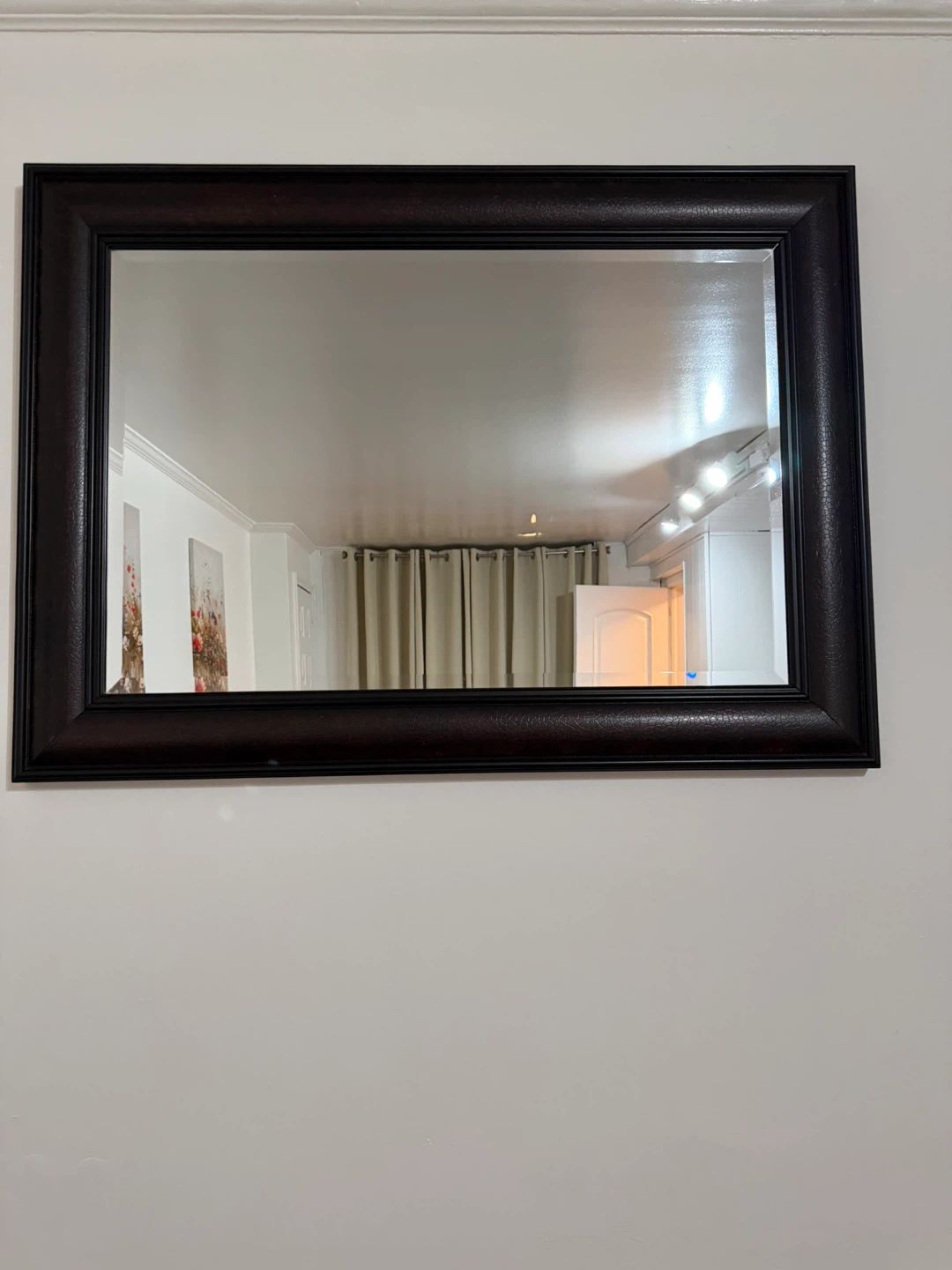 Decorative Wall Mirror with Dark Wood Frame - photo 2