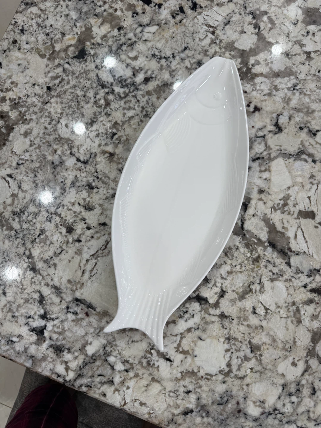 White Ceramic Fish Shaped Serving Platter - photo 2