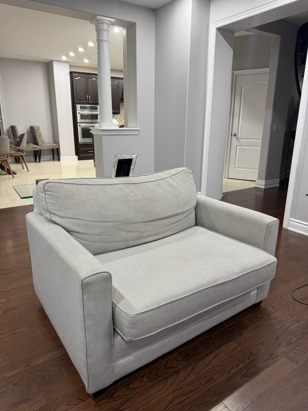 Modern Grey Loveseat Sofa – Great Condition