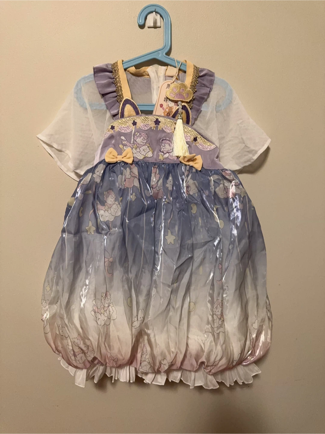 Tulip Style Dress with Cloud & Bunny Print Toddler size 6-7T