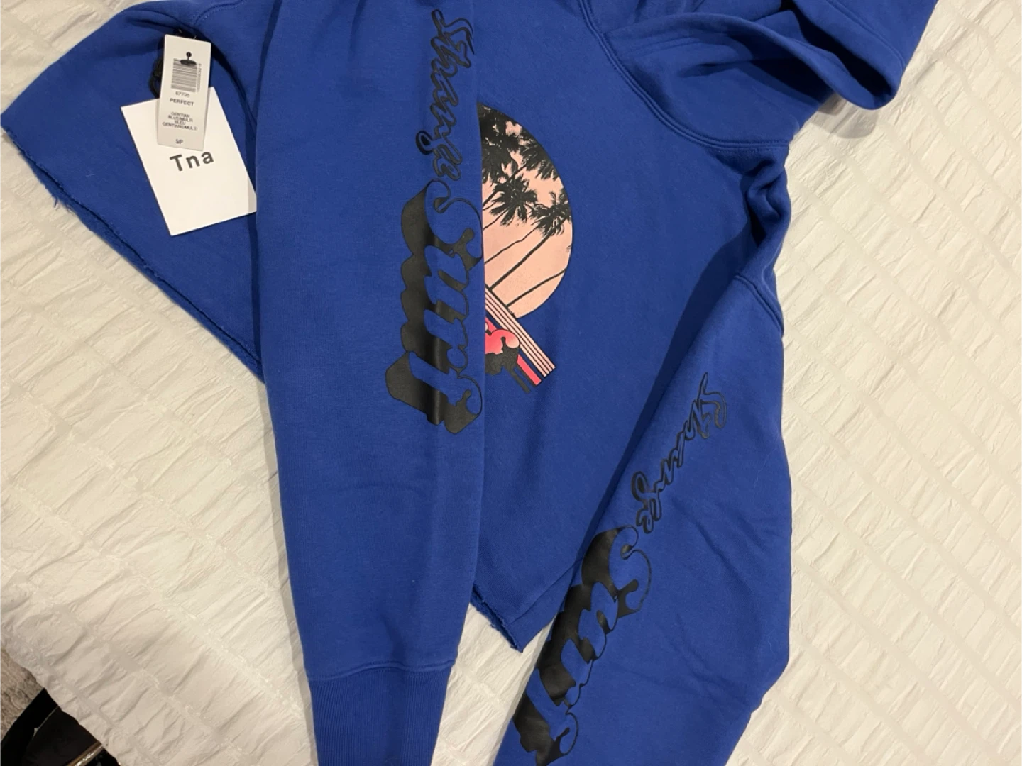 New w/ tags Aritzia Tna Cropped Hoodie - Blue - Size Small - photo 4