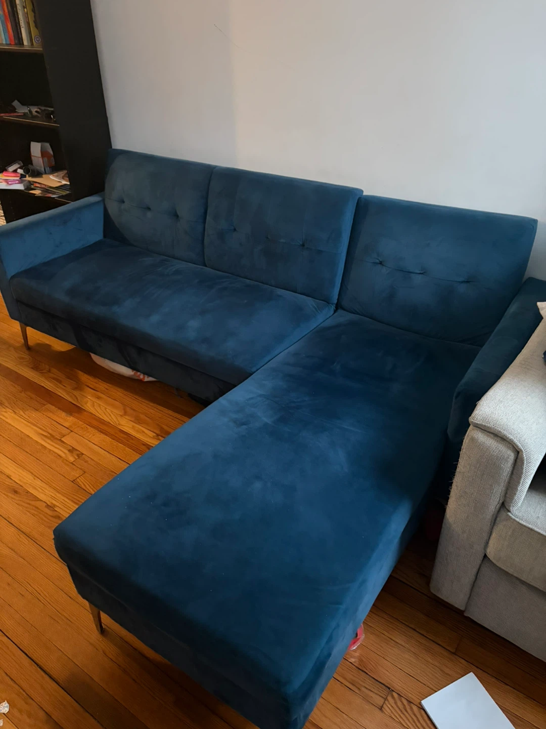 Blue Velvet Sectional Sofa