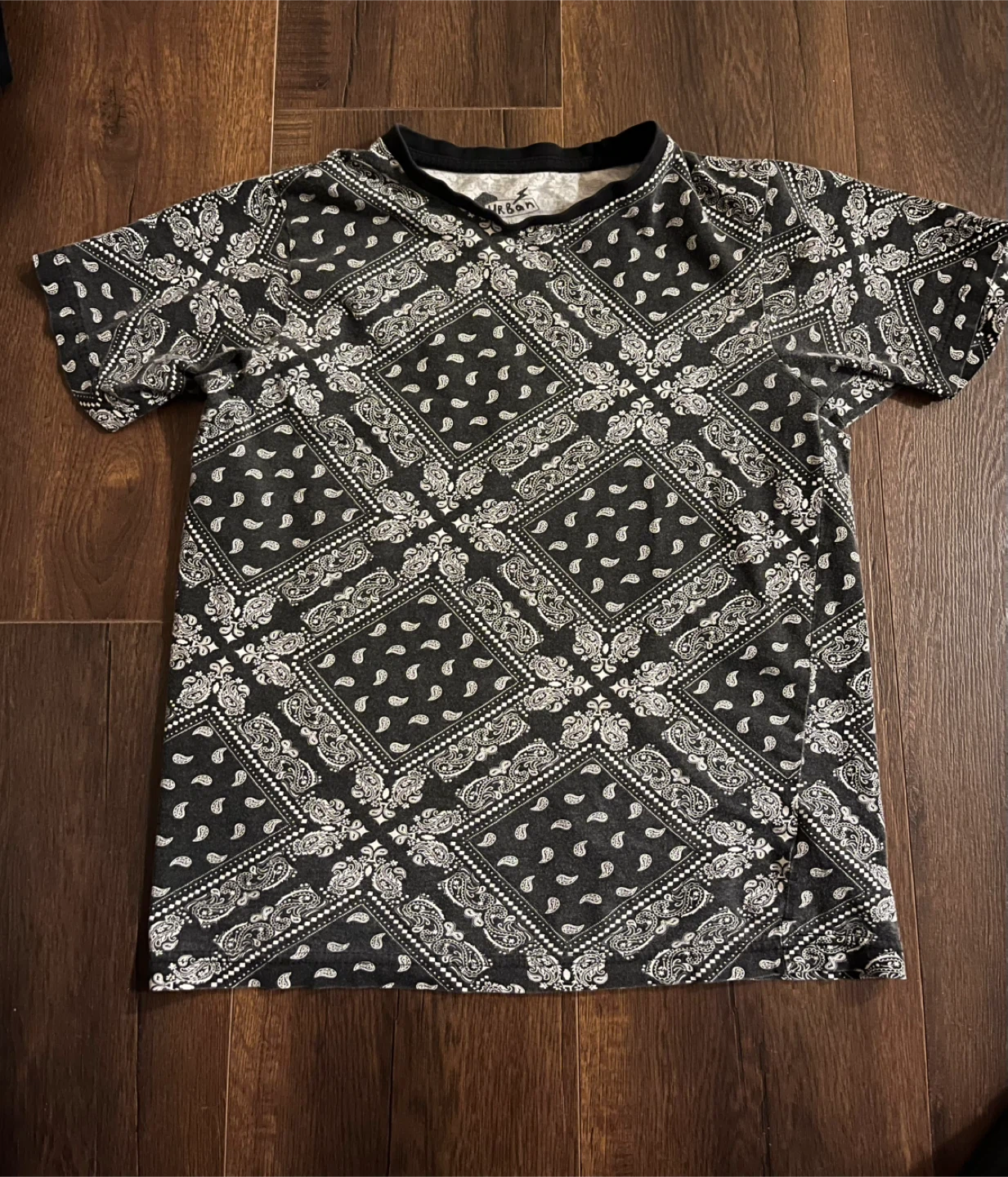 Boys black and white bandana tshirt
