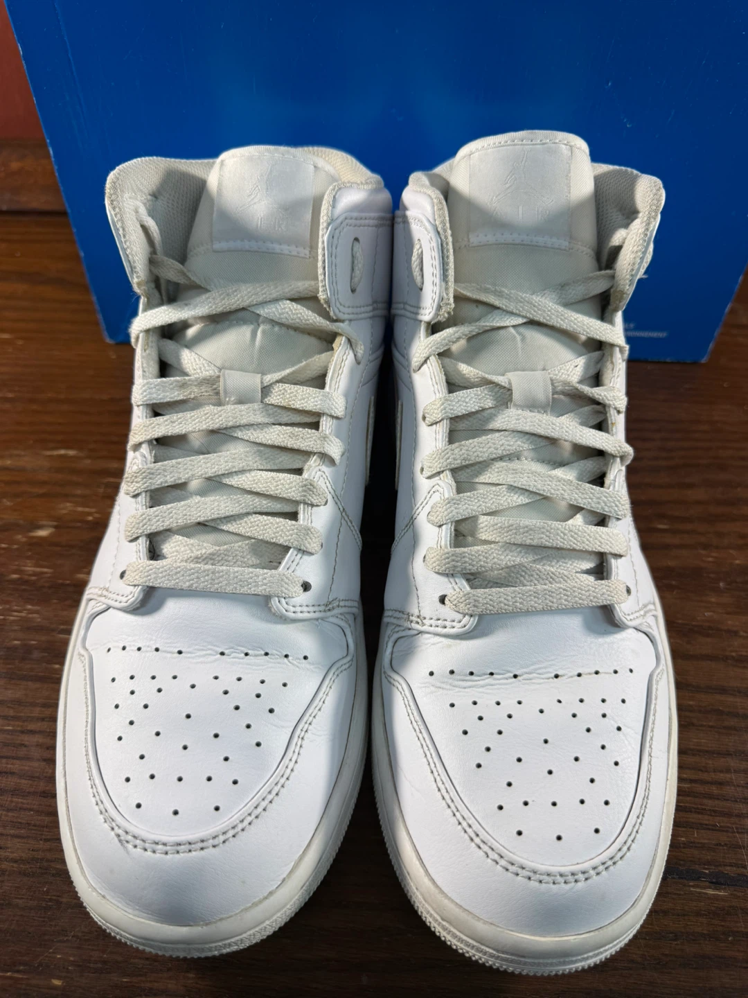 Nike Air Jordan 1 Mid Triple White Mens Size US 10.5 - photo 5