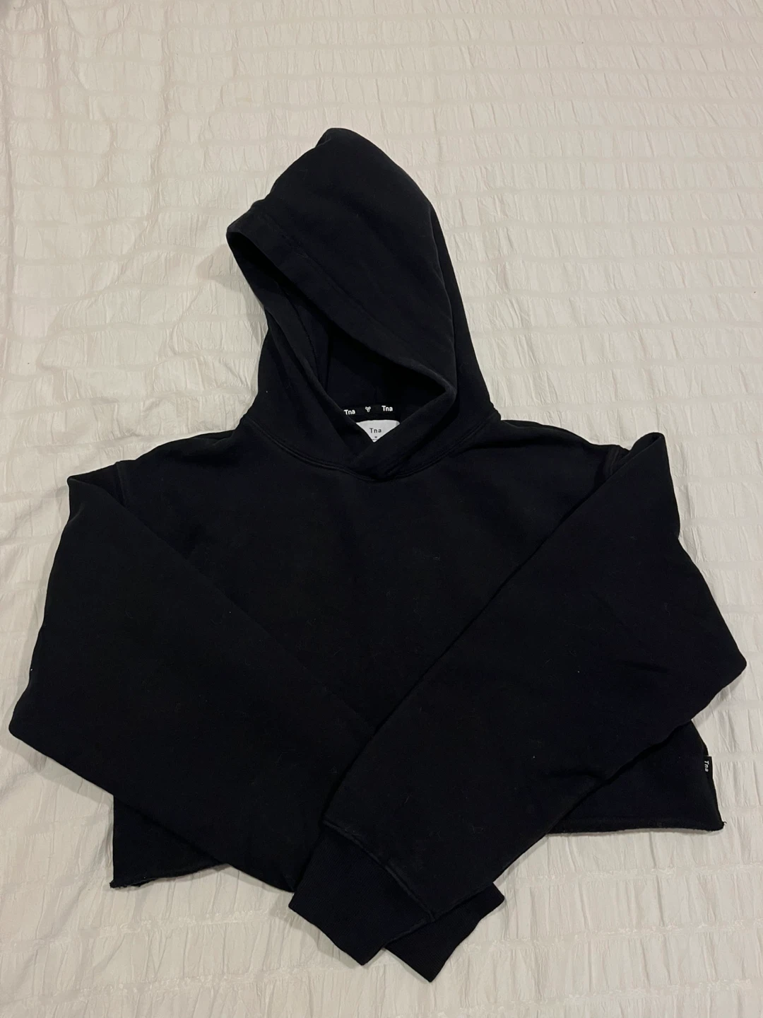 Aritzia TNA Black Cropped Hoodie - Size Medium