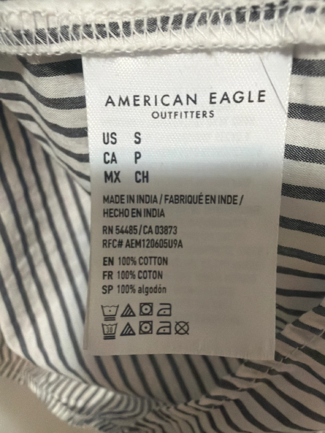 American Eagle Striped Button-Up Shirt - Size S - photo 4