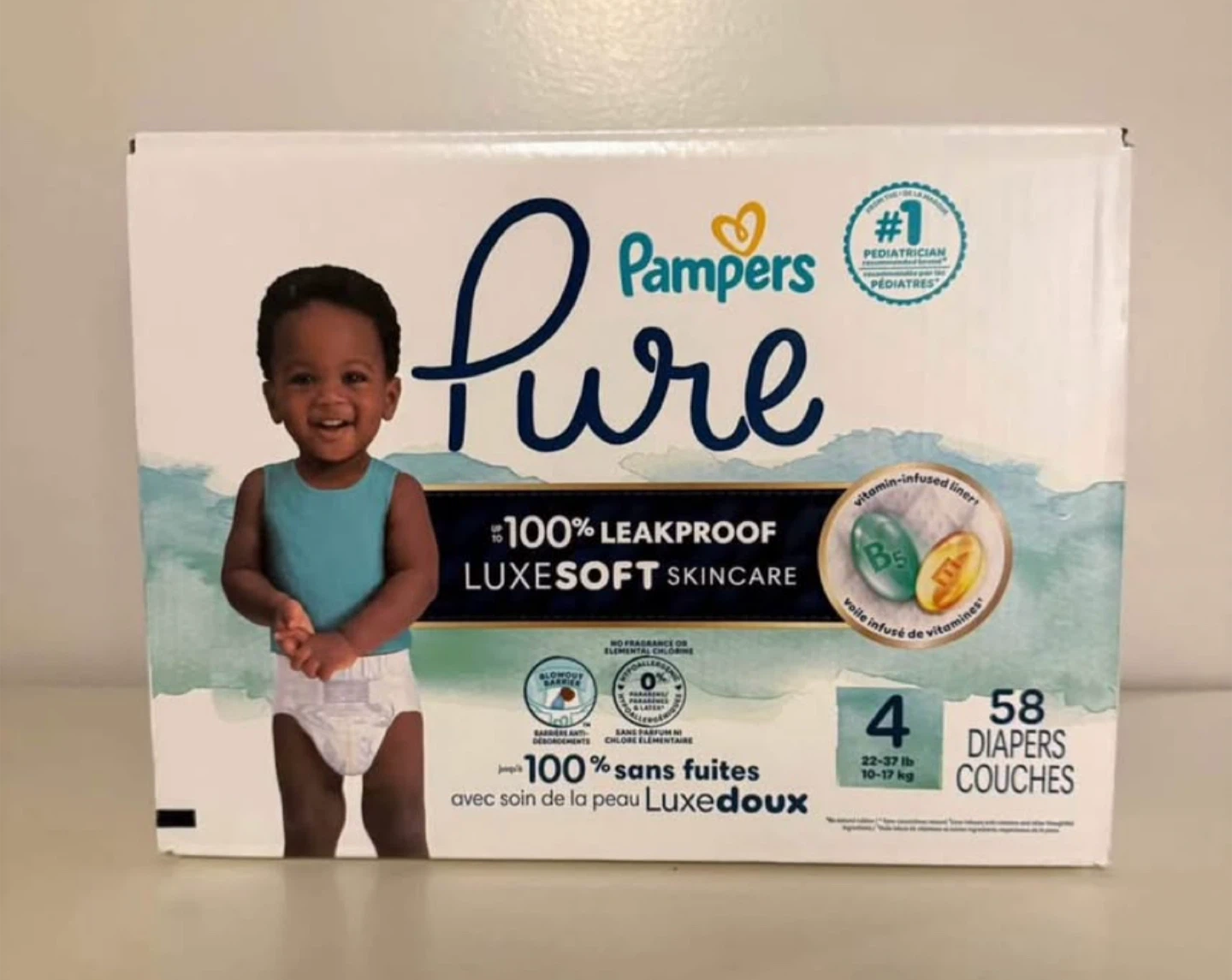 $20 Pampers Pure Size 4 Diapers - 58 Count