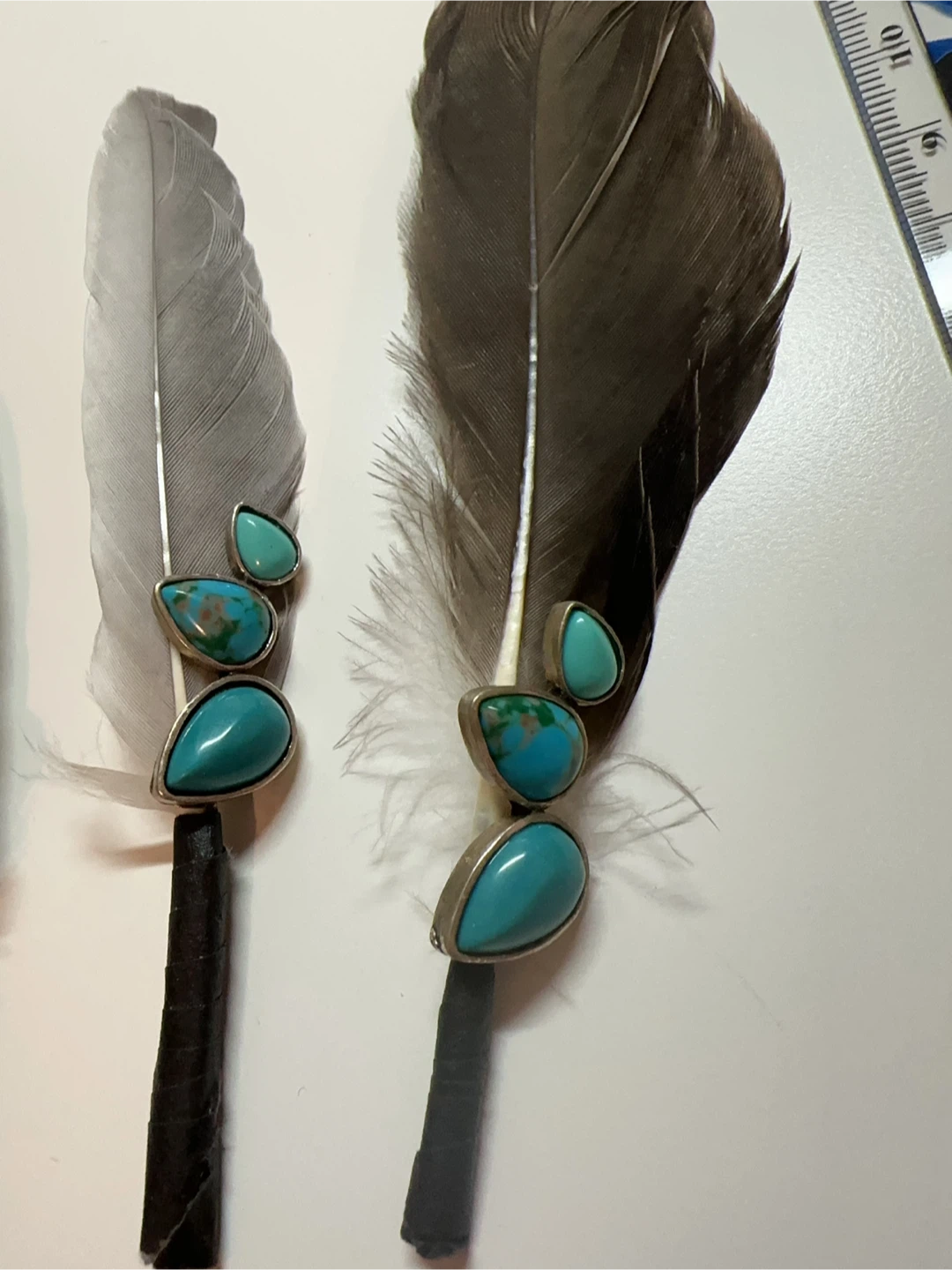 Feather Charms with Turquoise and Opal Accents - photo 2