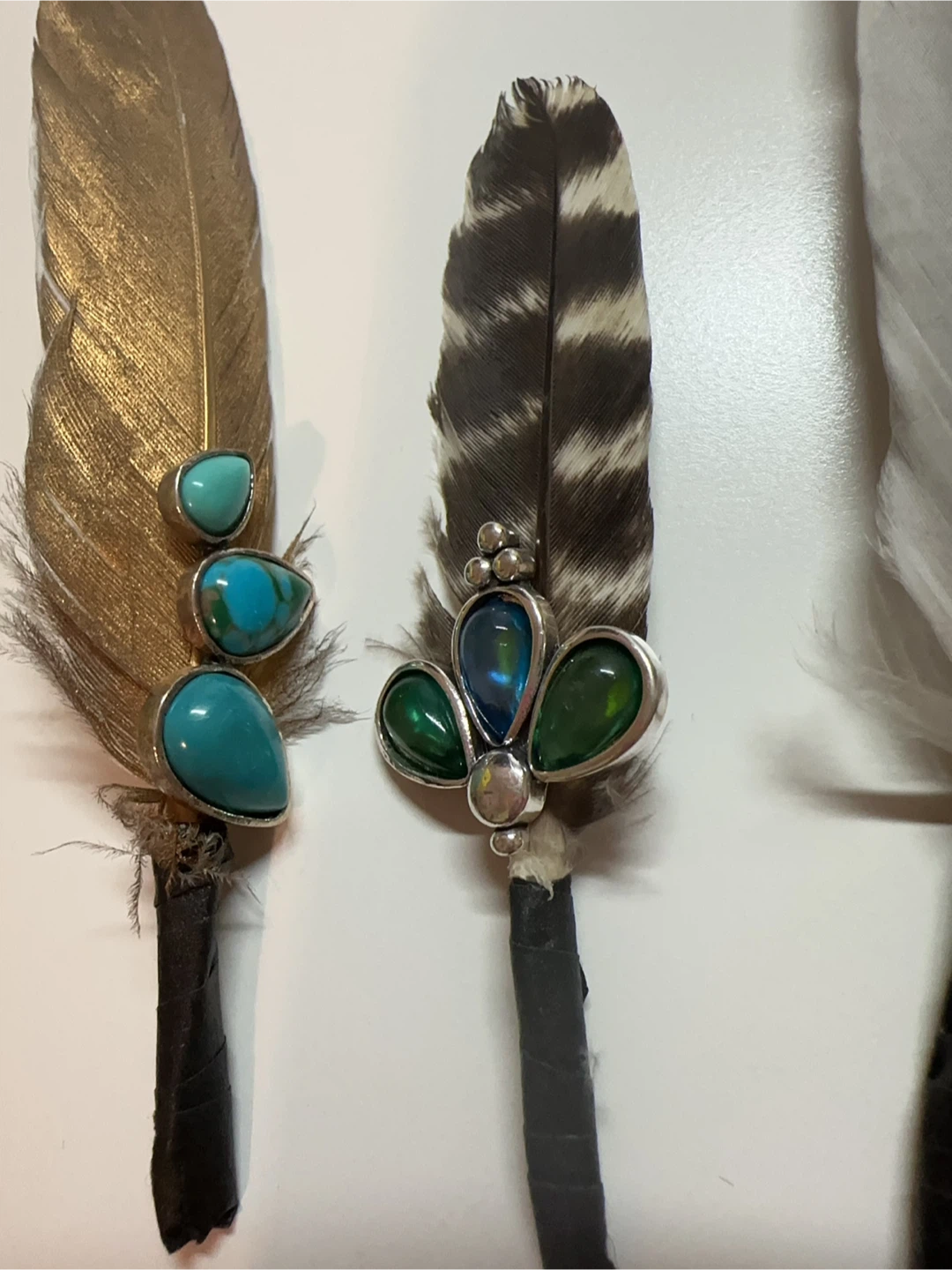 Feather Charms with Turquoise and Opal Accents - photo 3
