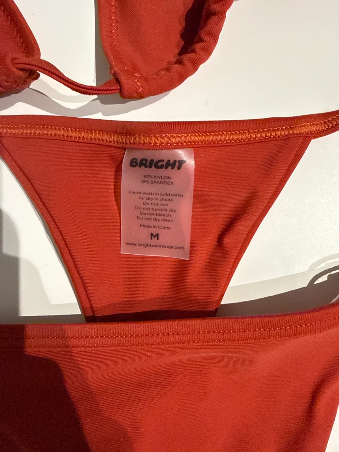 BRIGHT Red Triangle Bikini Set Size M - photo 2