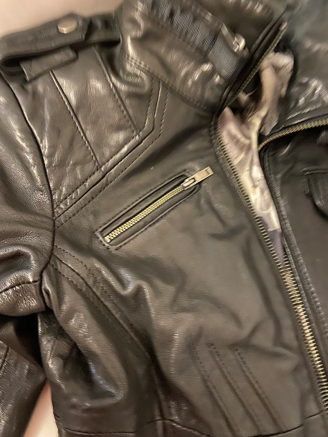 DANIER Black Leather Motorcycle Jacket - photo 5