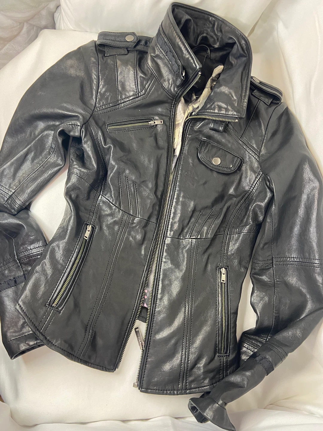 DANIER Black Leather Motorcycle Jacket - photo 2