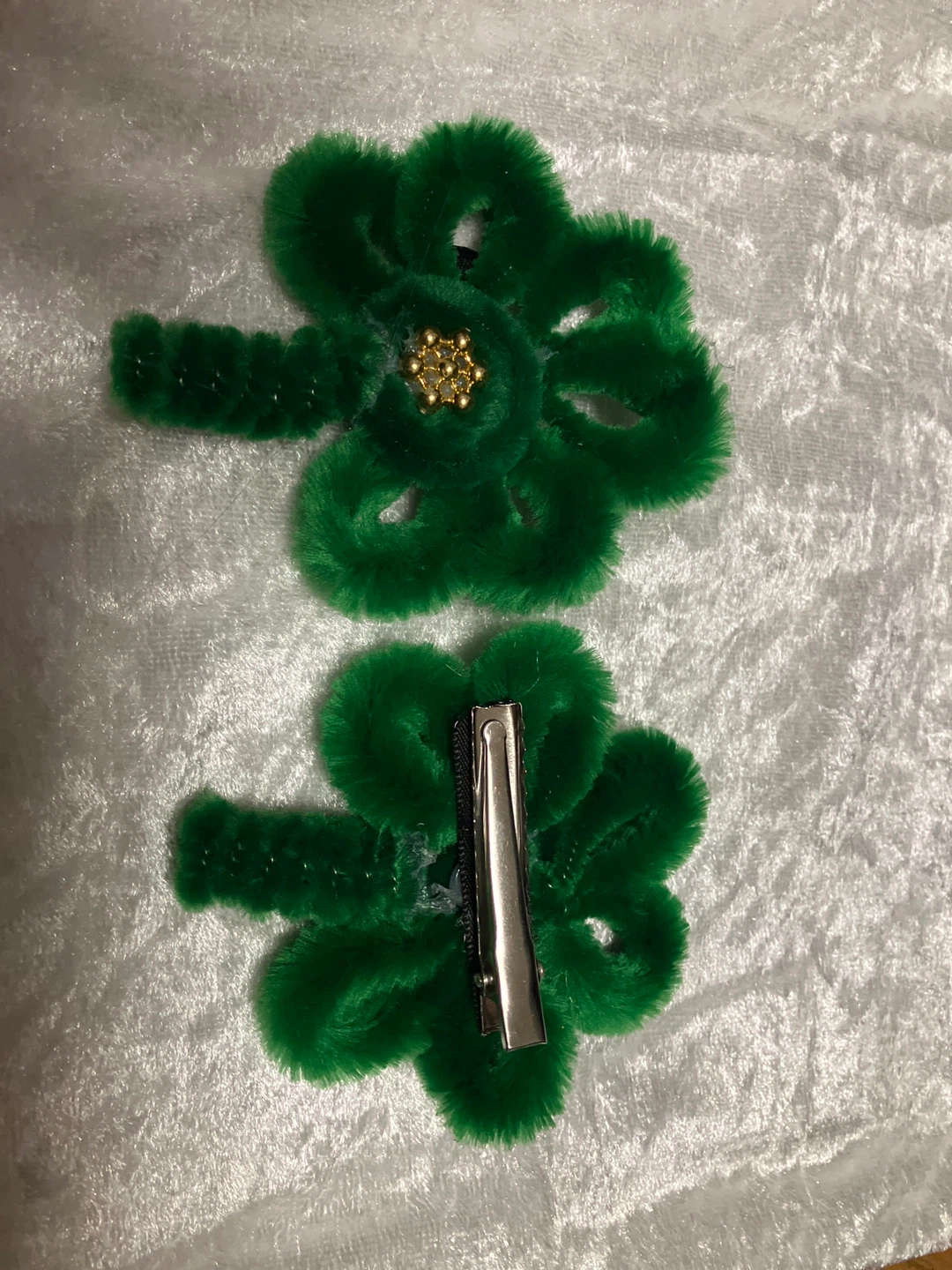 Green Clover Hair Clips (Set of 2) - photo 2