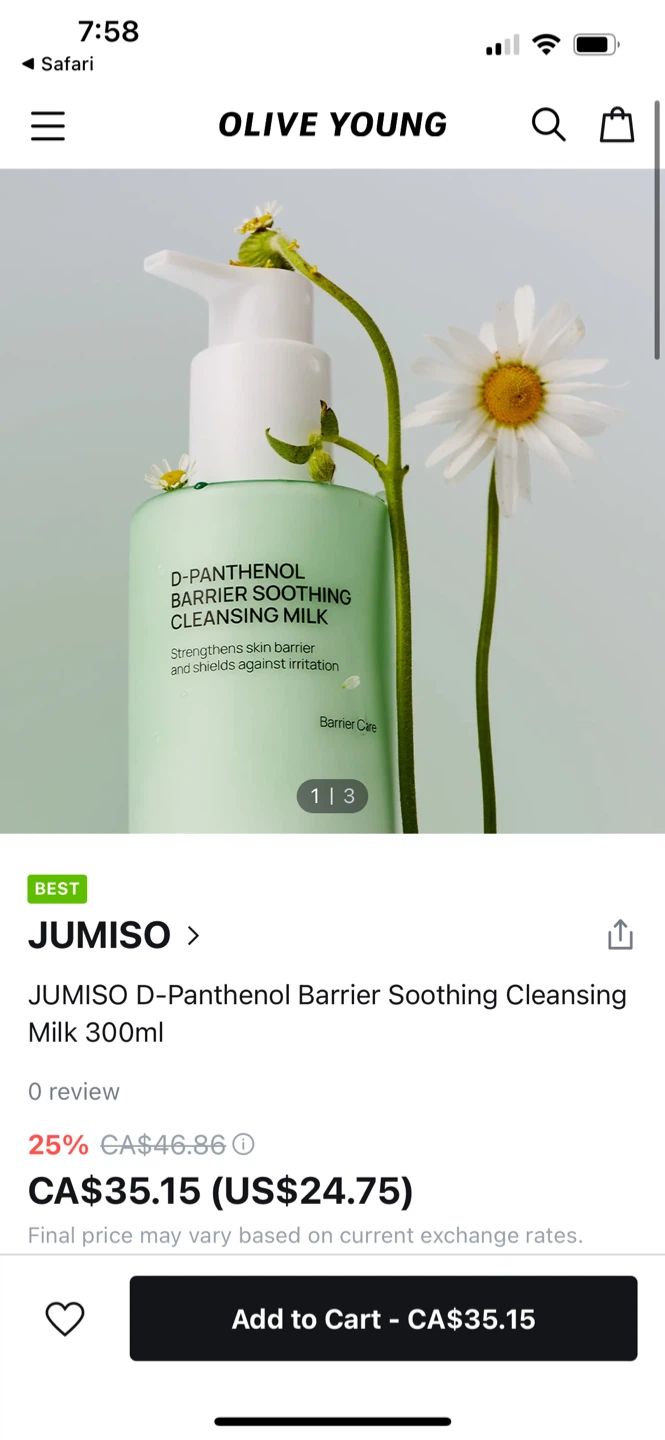 JUMISO D-Panthenol Barrier Soothing Cleansing Milk 300ml - photo 2