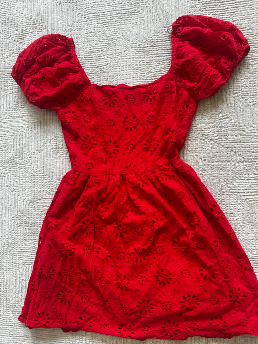 Red Broderie Anglaise Mini Dress - photo 2