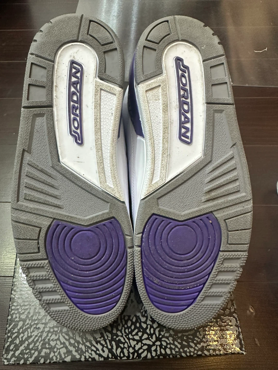 Air Jordan 3 Retro White Court Purple Men's Shoes Size 9.5 - photo 5