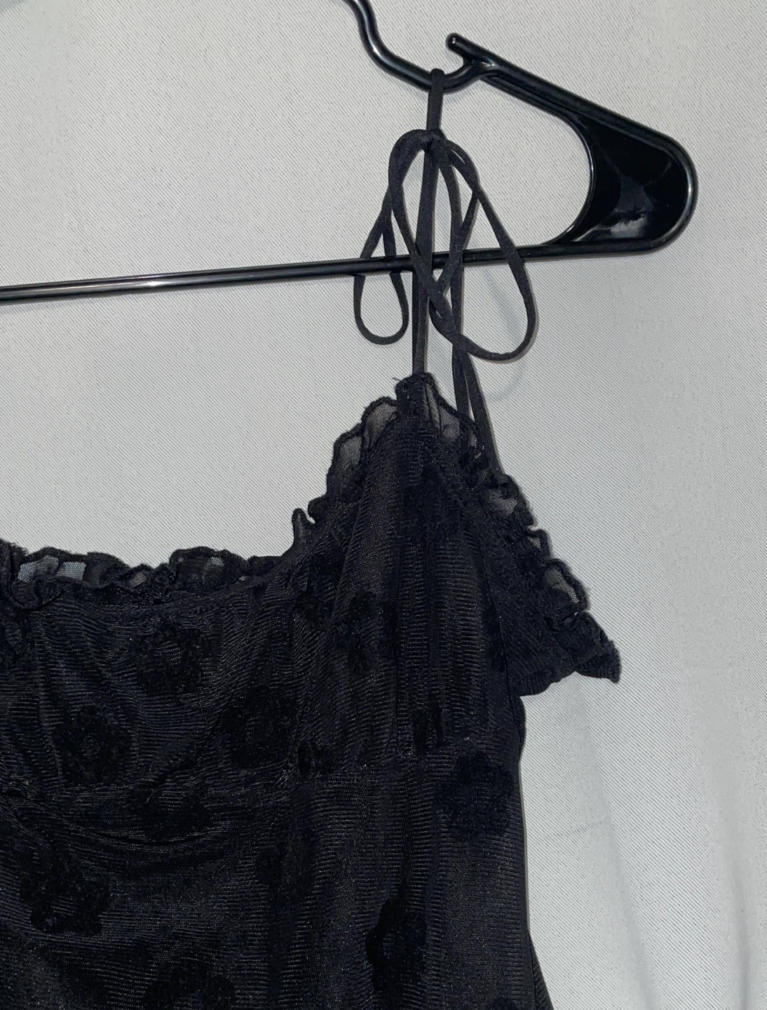 Motel Black Velvet Floral Mini Dress Size S - photo 3