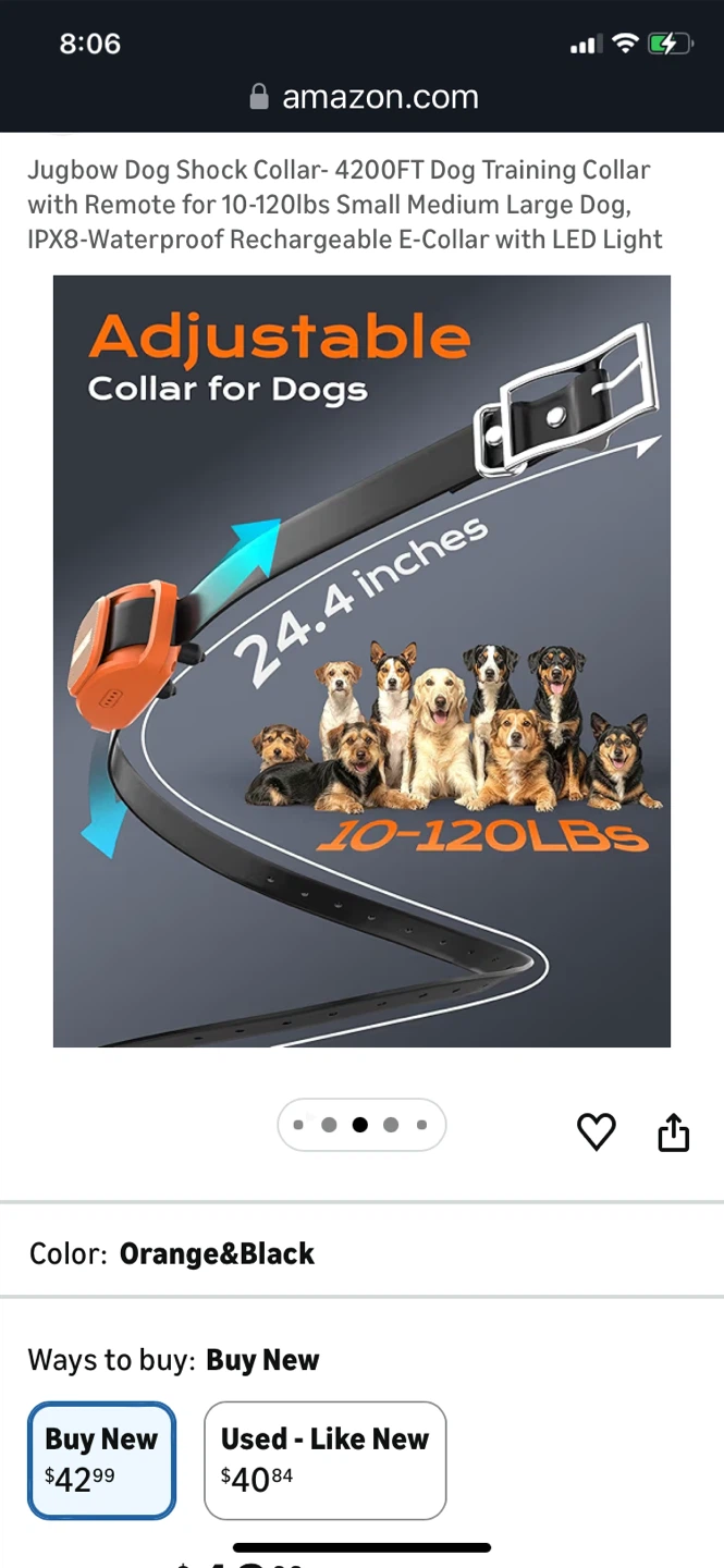 Jugbow Dog Training Collar - Orange & Black - photo 5