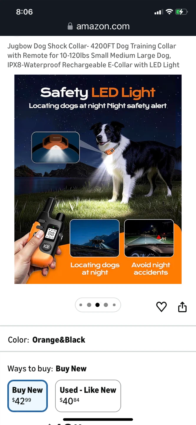 Jugbow Dog Training Collar - Orange & Black - photo 4