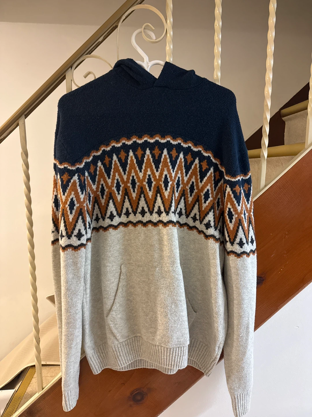 Old Navy Men's Fair Isle Hoodie Sweater - Size M