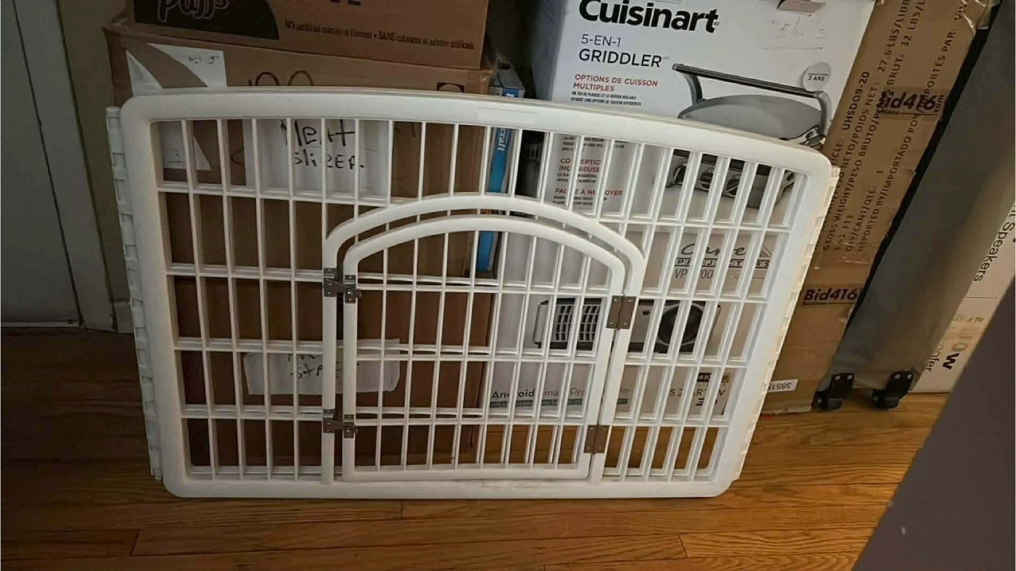 White Plastic Pet Gate with Door