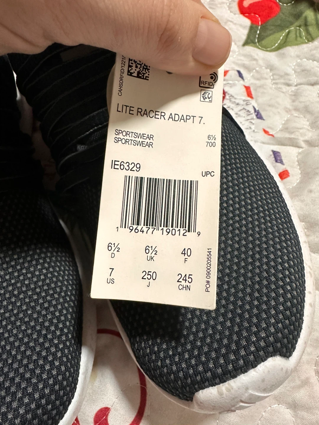 Adidas Lite Racer Adapt 7.0 Black Running Shoes - photo 5
