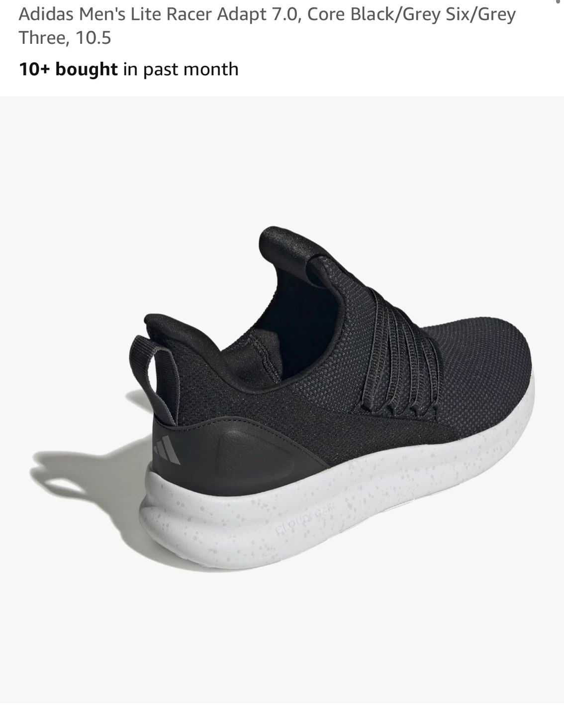 Adidas Lite Racer Adapt 7.0 Black Running Shoes