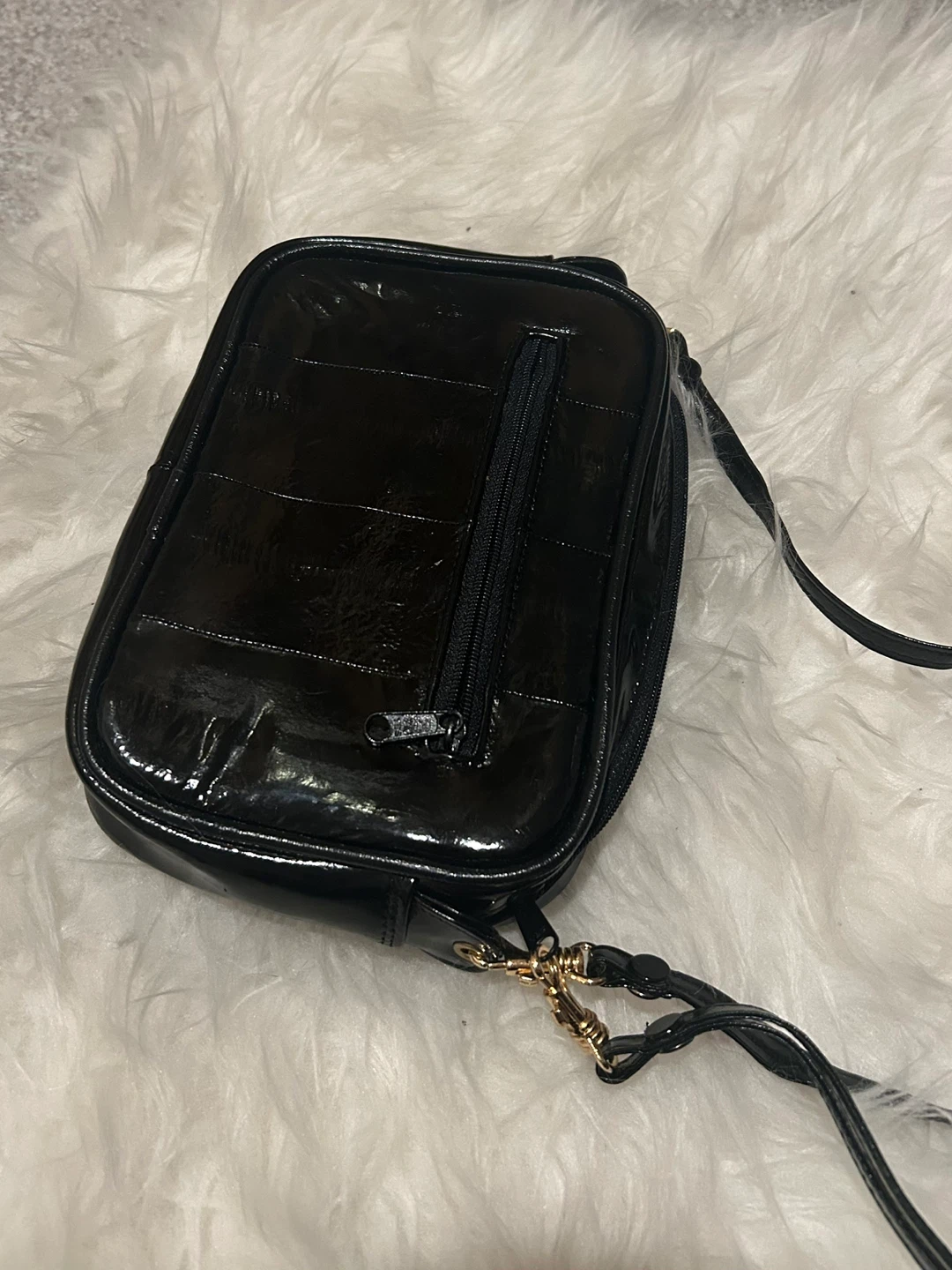 Black Genuine EEL leather crossbody bag