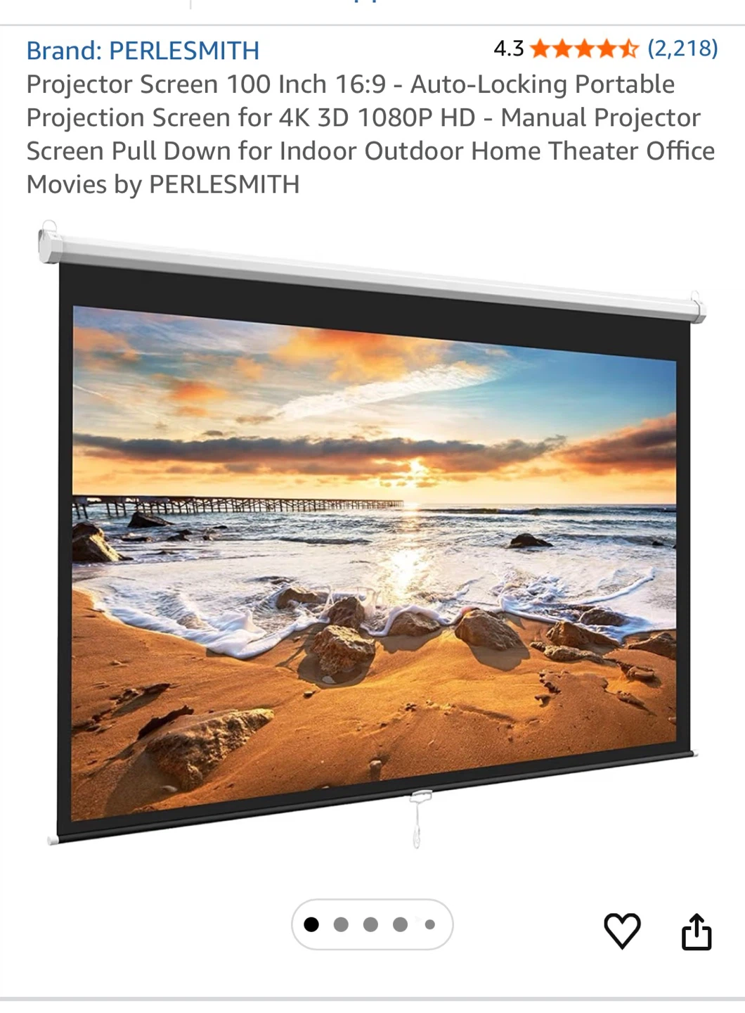 Home Theatre: 100 Inch Projector Screen & Dolby Projector - photo 2