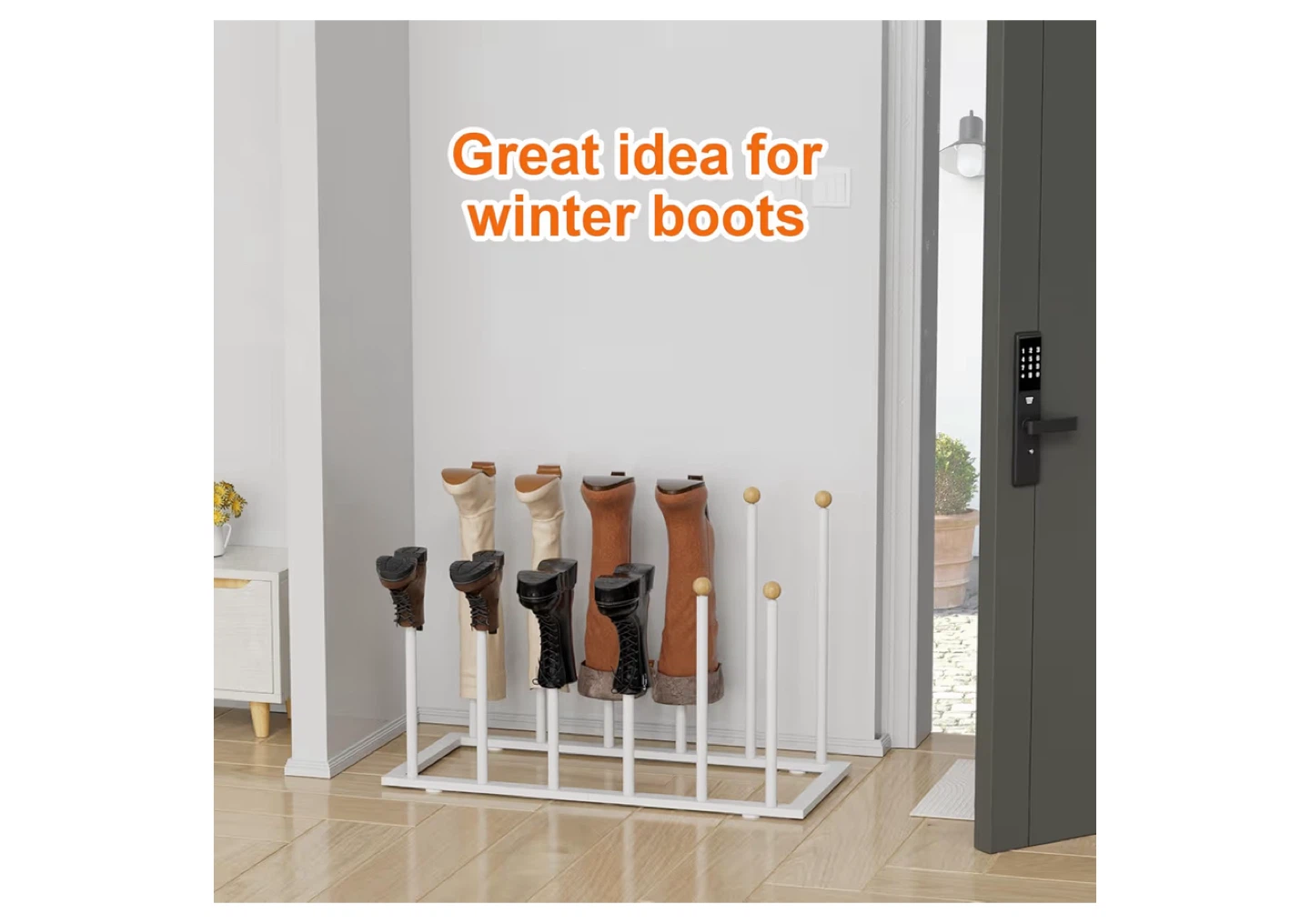 White Boot and Shoe Rack Organizer